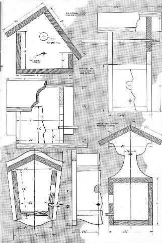 THREE WREN HOUSES - The Woodcrafter Page© 2004 - Free Woodworking Plans